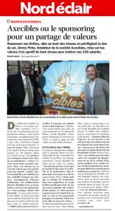 Axecibles ou le sponsoring pour un partage de valeurs-Nord Eclair (28/03/11) Axecibles ou le sponsoring pour un partage de valeurs-Nord Eclair (28/03/11)