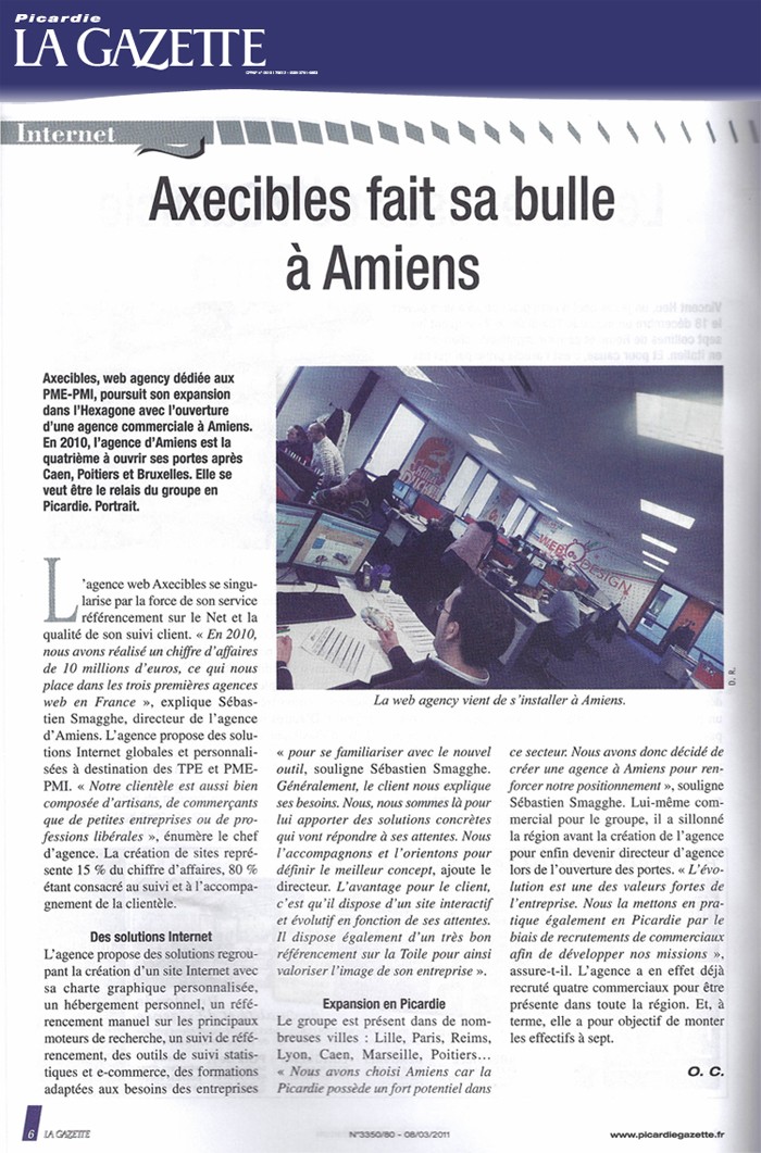 Gazette Picardie - Axecibles fait sa bulle à Amiens (08 mars 2011)