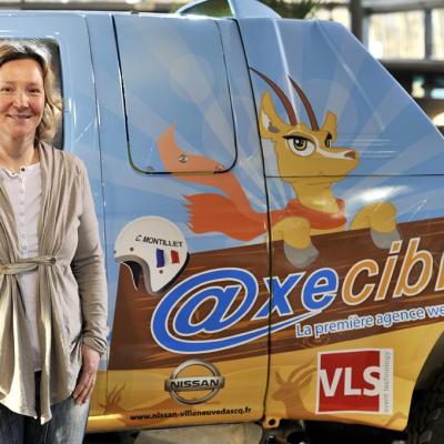 Carole Montillet présente son nouveau véhicule Axecibles 