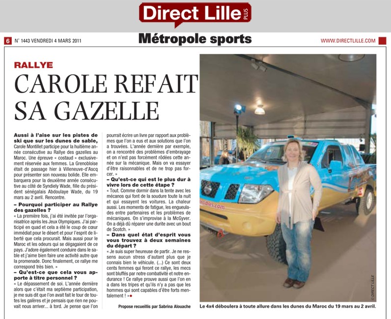 Direct Lille - Carole refait sa gazelle (03 mars 2011)